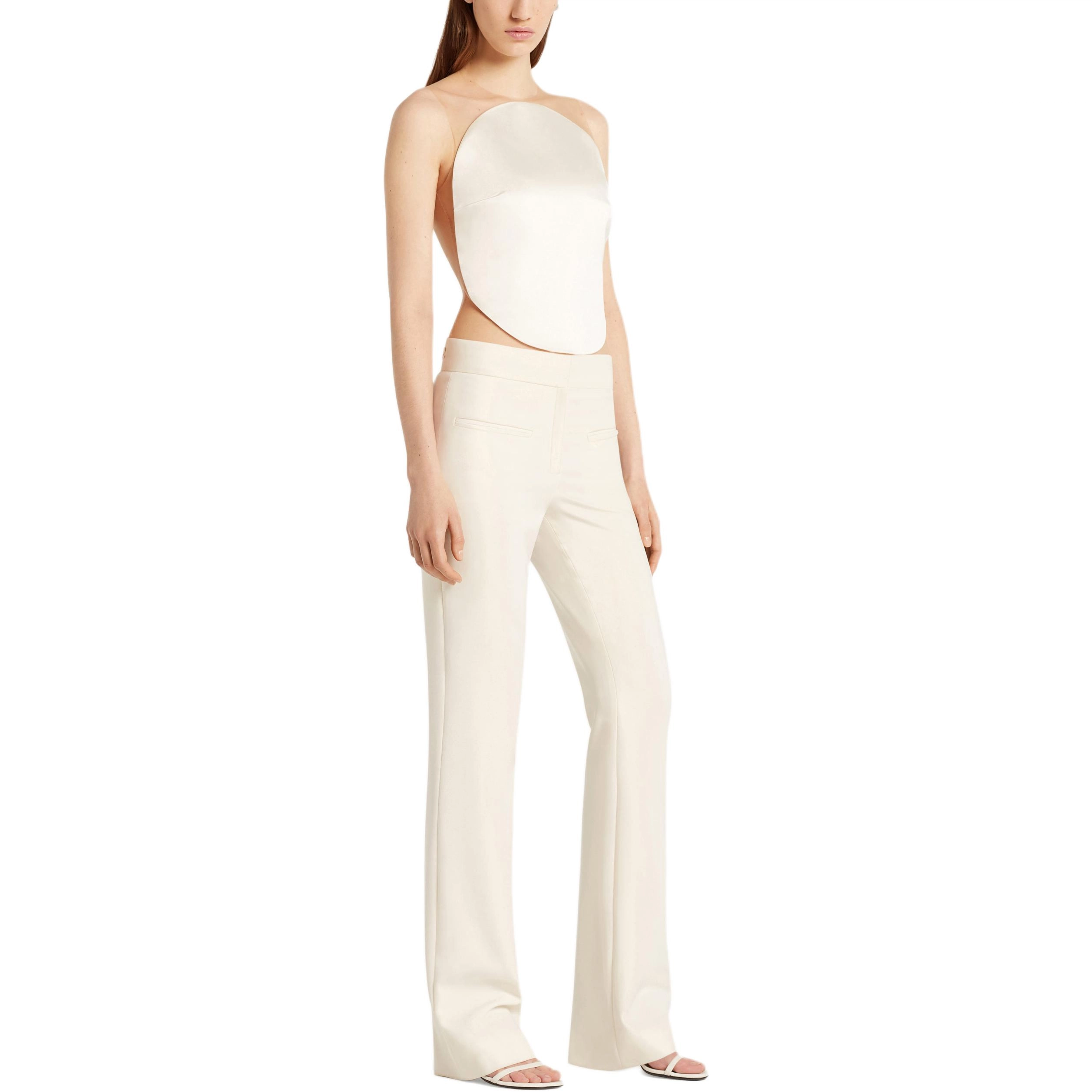 COURREGES SS25 ILLUSION CIRCLE SATIN BODYSUIT