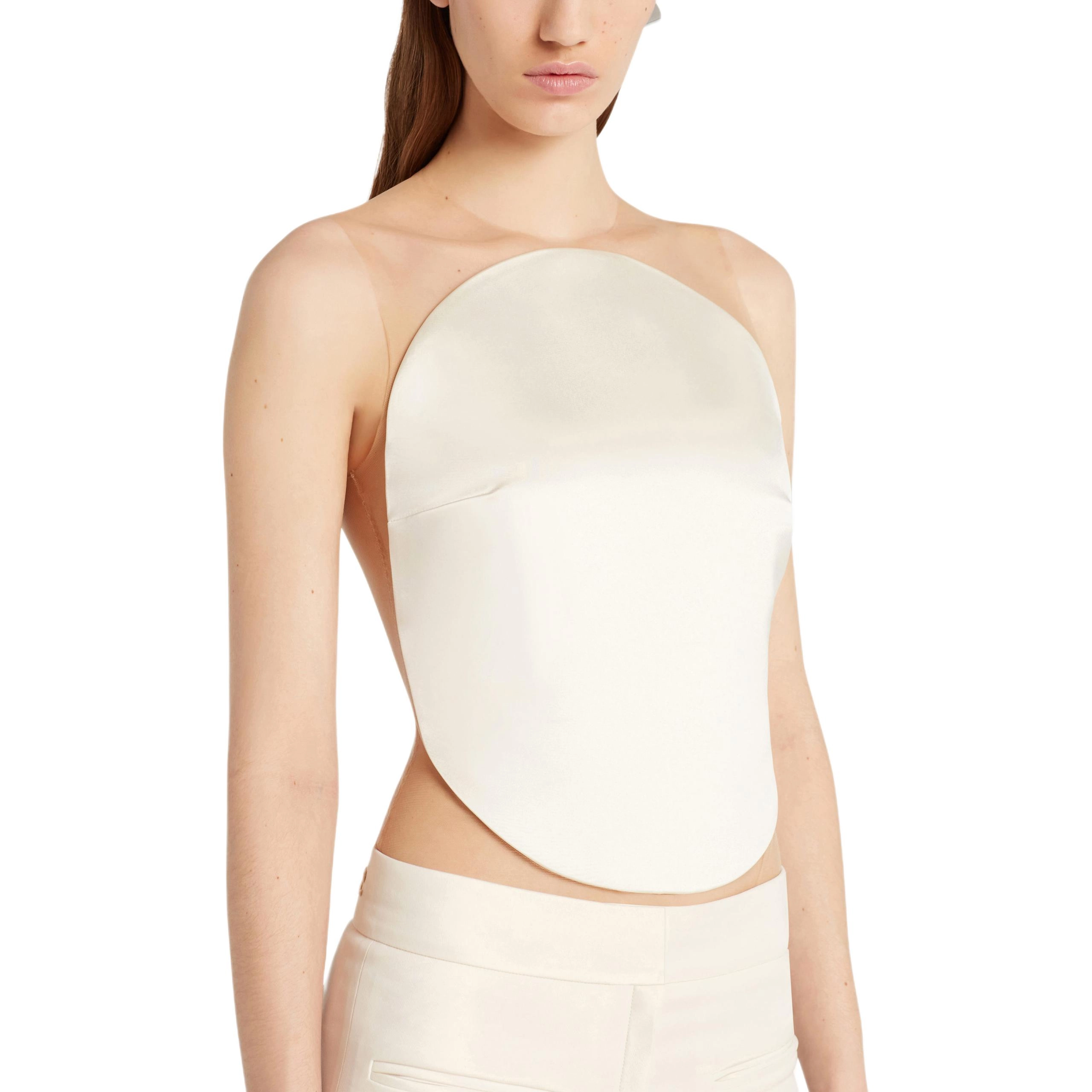COURREGES SS25 ILLUSION CIRCLE SATIN BODYSUIT