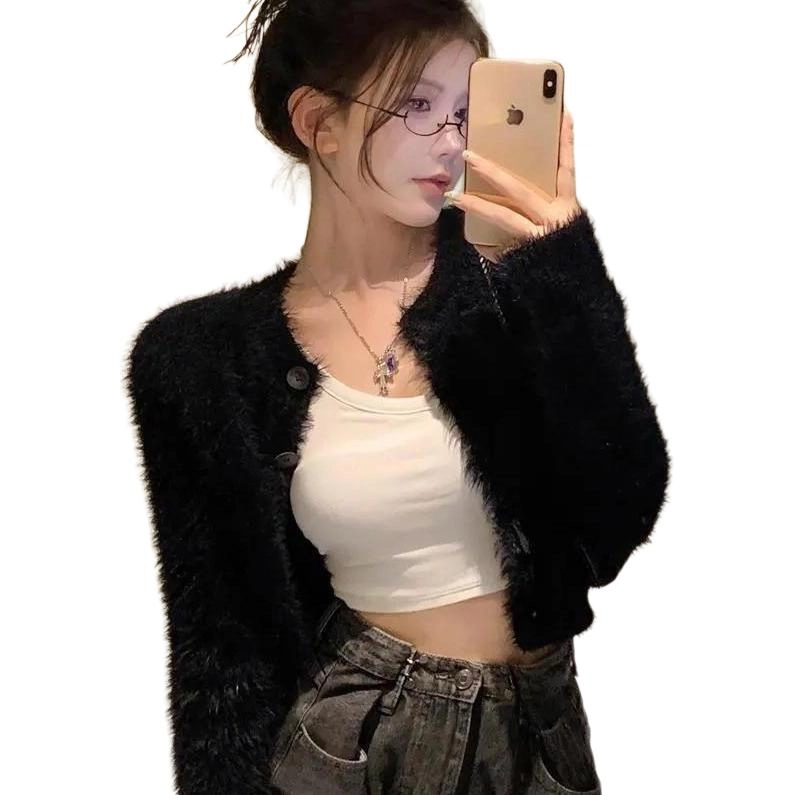 俞兆林 氛围感休闲简约舒适短款修身显瘦百搭针织衫 女款