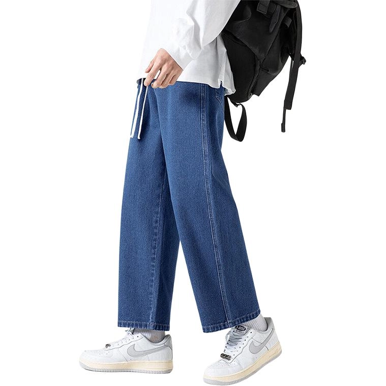 拓菲 宽松直筒裤九分休闲牛仔裤 男女同款