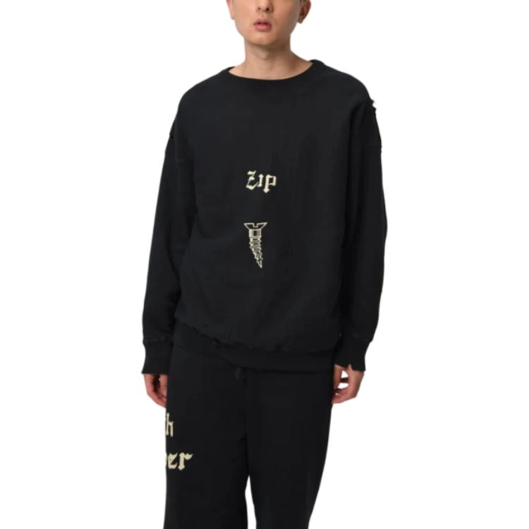 bowwow SS25 ZIP DAMAGED CREW SWEAT