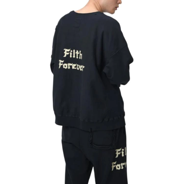 bowwow SS25 ZIP DAMAGED CREW SWEAT