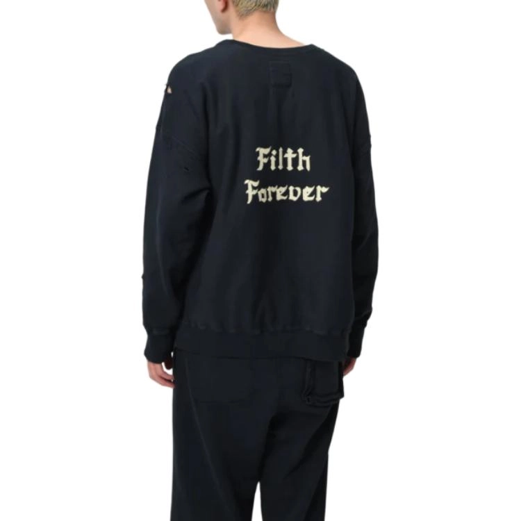 bowwow SS25 ZIP DAMAGED CREW SWEAT