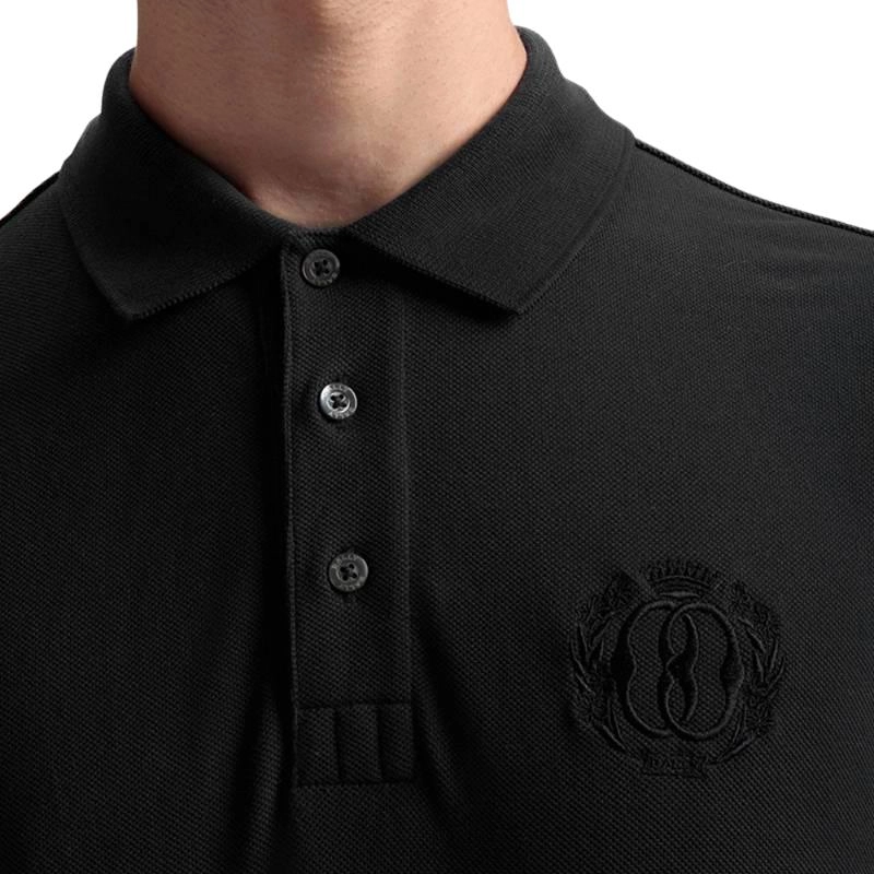 BALLY Emblem Polo In Black Cotton Polo