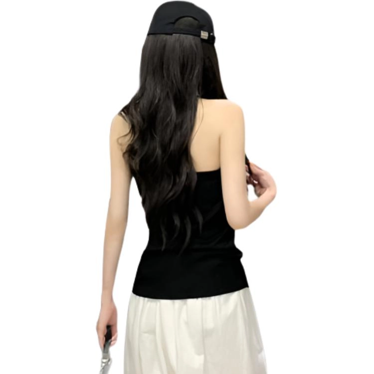 水中花 堆叠感无袖挂脖上衣背心女夏外穿吊带 女款