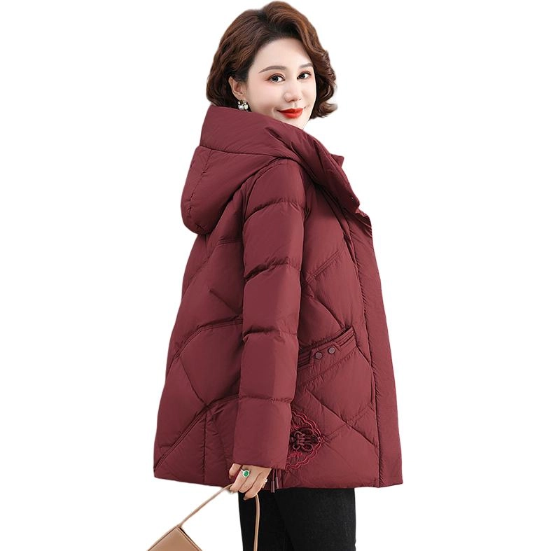 雅鹿 时尚百搭纯色拉链连帽长袖羽绒服 女款