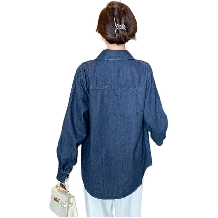 水中花 刺绣气质百搭长袖牛仔衬衫 女款