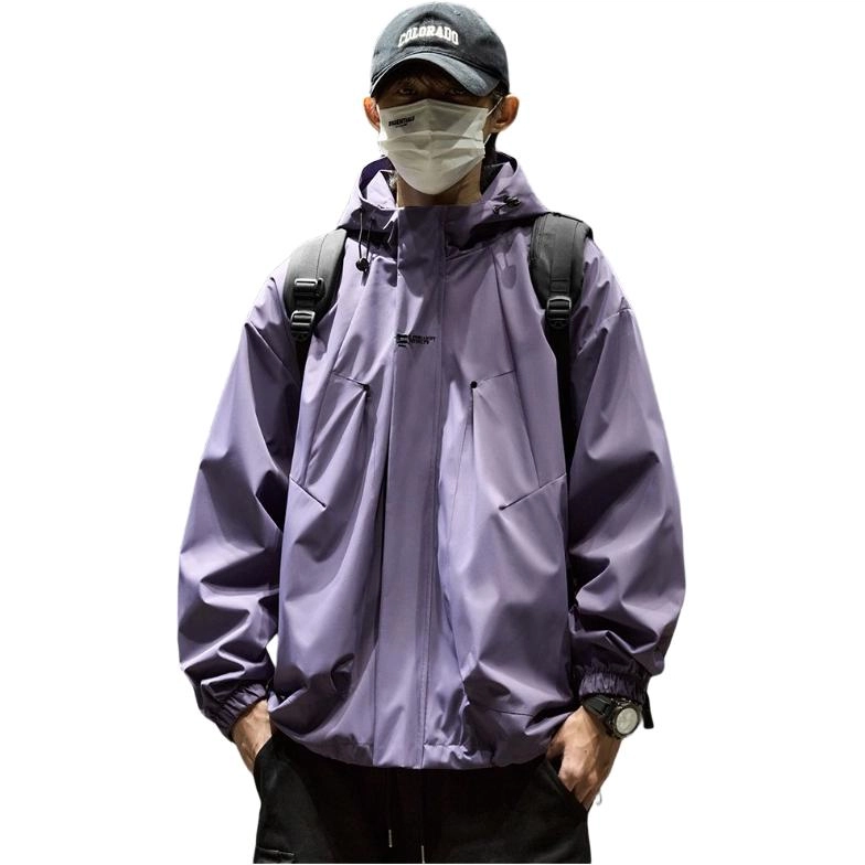 邦固依品 外套男春秋美式连帽宽松机能工装冲.锋衣户外情侣潮牌夹克棉服 男款