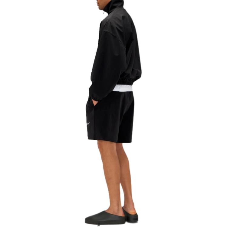 Fear of God Essentials SS25 25 PRING DROP1 SPORTY NYLON SOCCER SHORT JET BLACK ESSENTIALS FEAR OF GOD