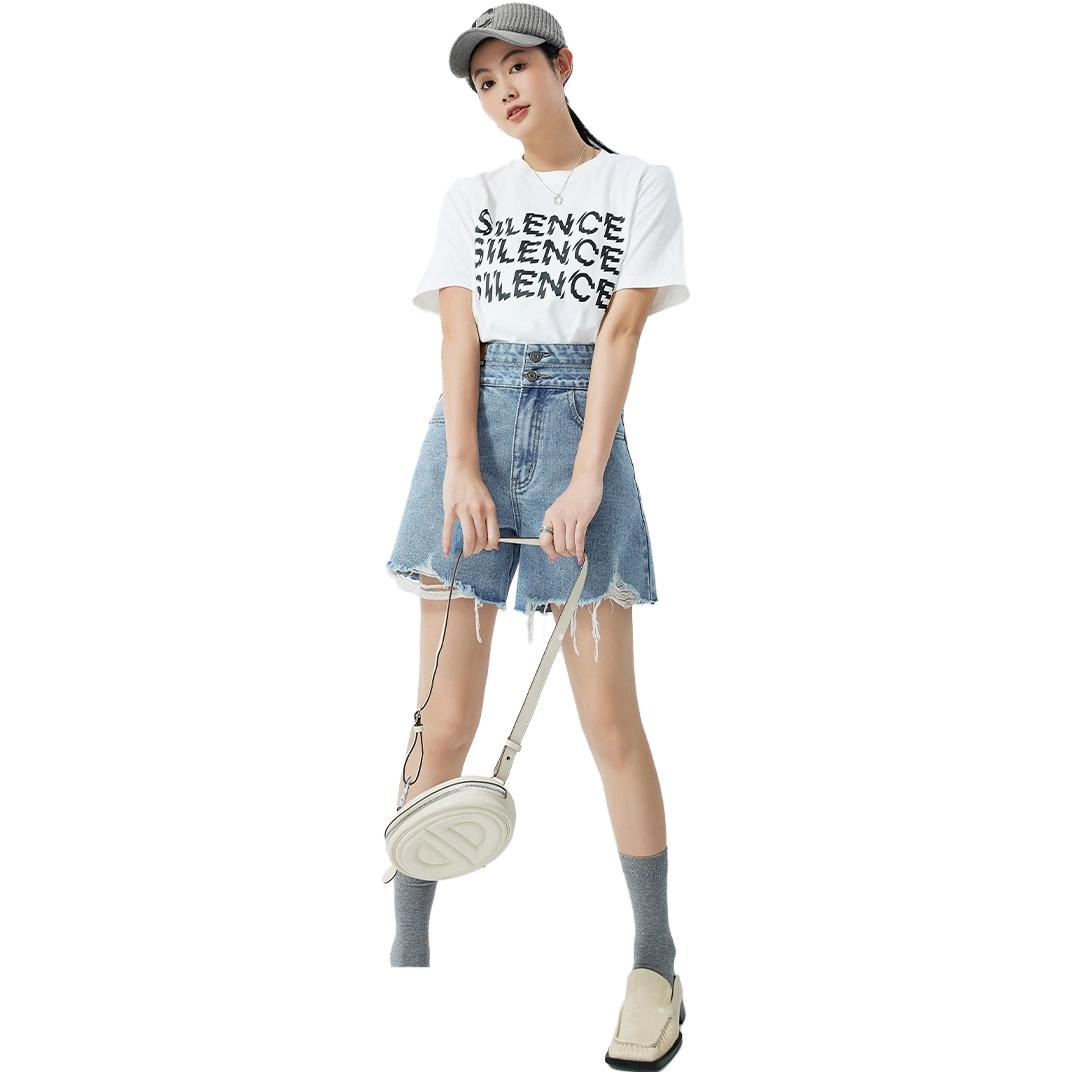 美洋 时尚休闲高腰牛仔短裤 女款