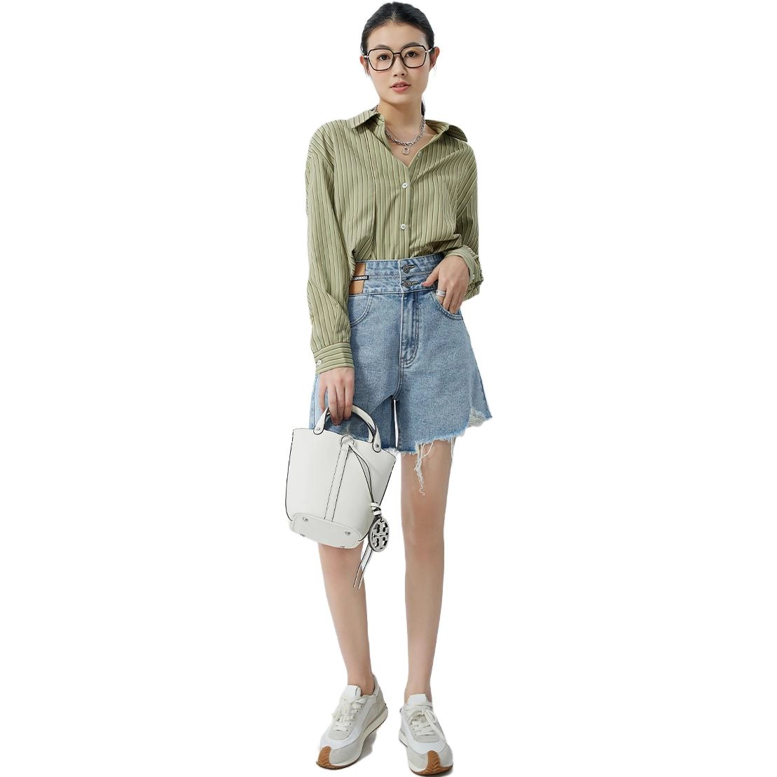 美洋 时尚休闲高腰牛仔短裤 女款