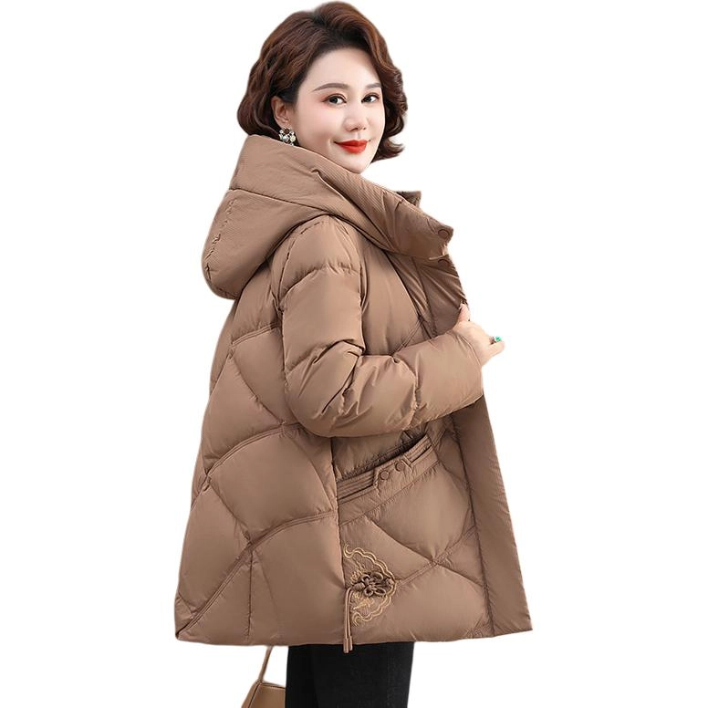 雅鹿 时尚百搭纯色拉链连帽长袖羽绒服 女款