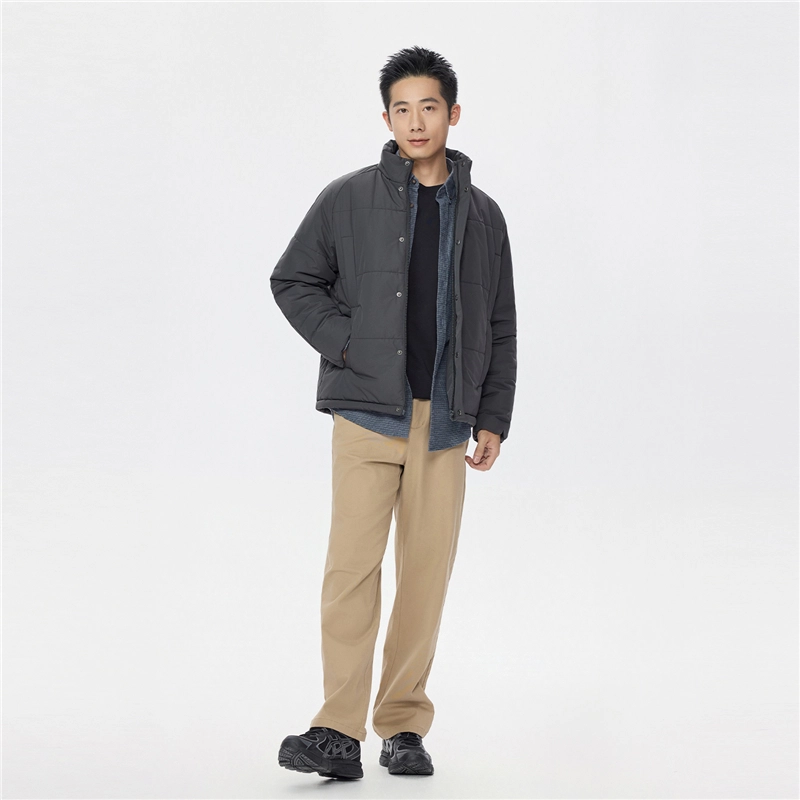 佐丹奴 夹棉保暖立领拉链棉衣外套棉服 男款