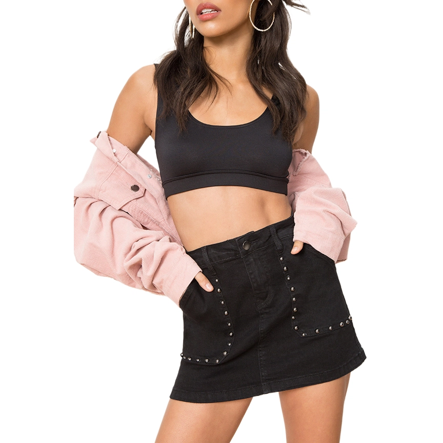 SUPERDOWN Mona Studded Mini Skirt
