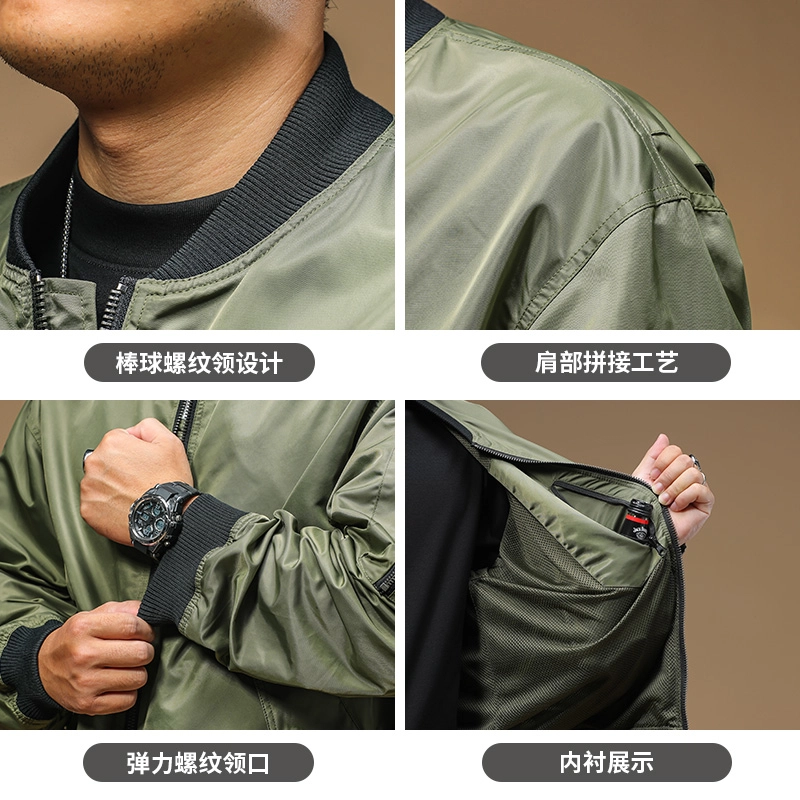 季言 飞行员宽松休闲潮牌工装短款夹克外套 男款