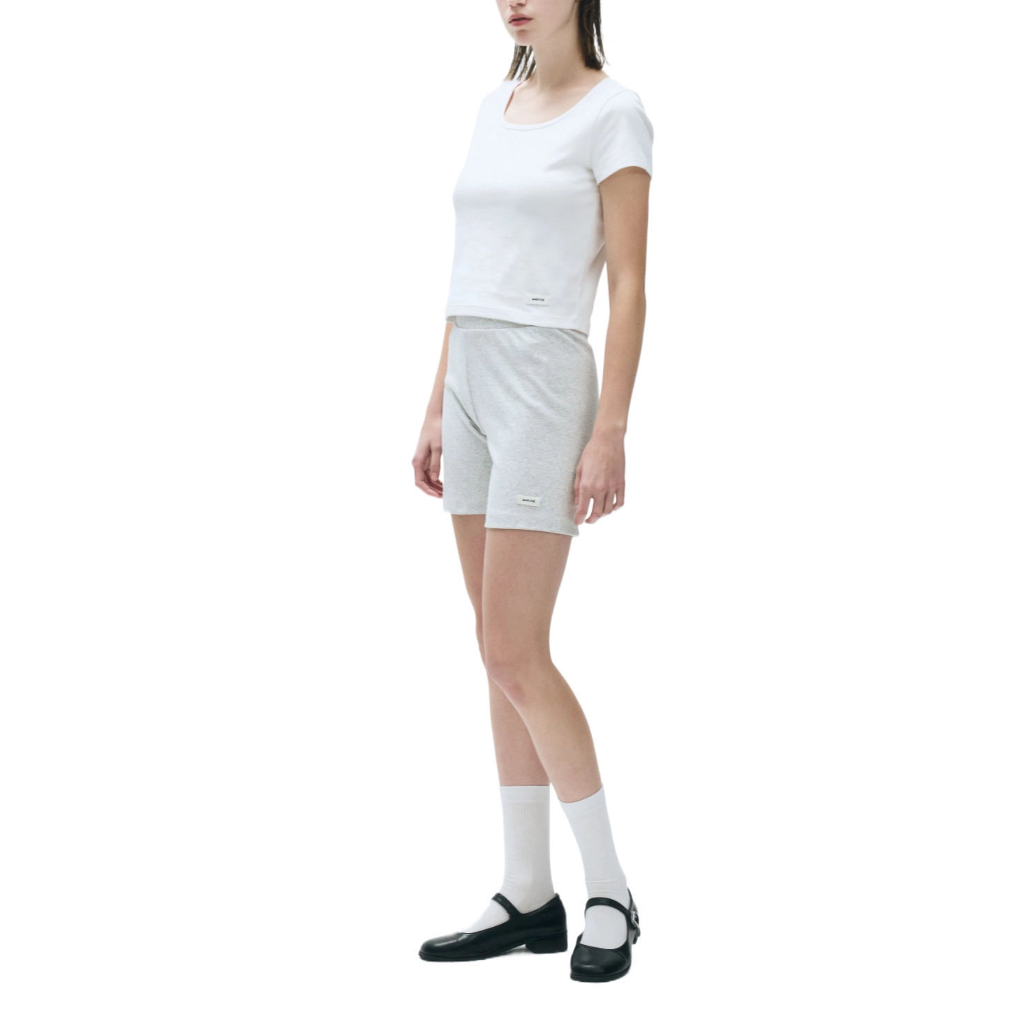 MARITHE FRANCOIS GIRBAUD W BASIC SLIM SHORTS light heather
