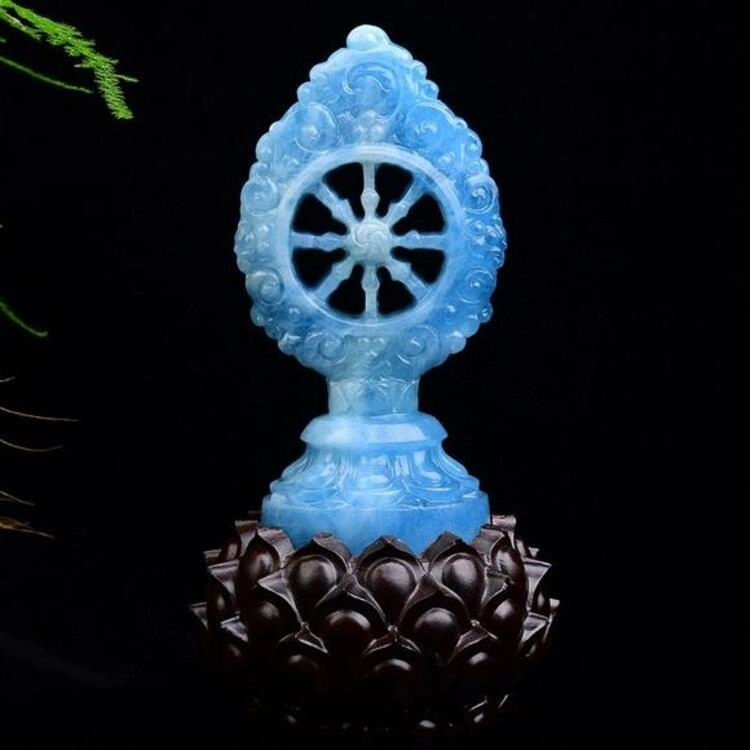 灵运宝 【师傅已加能量】法轮 摩尼宝规格干净磁场能量强天然 蓝水晶 摆件 男女同款情侣款