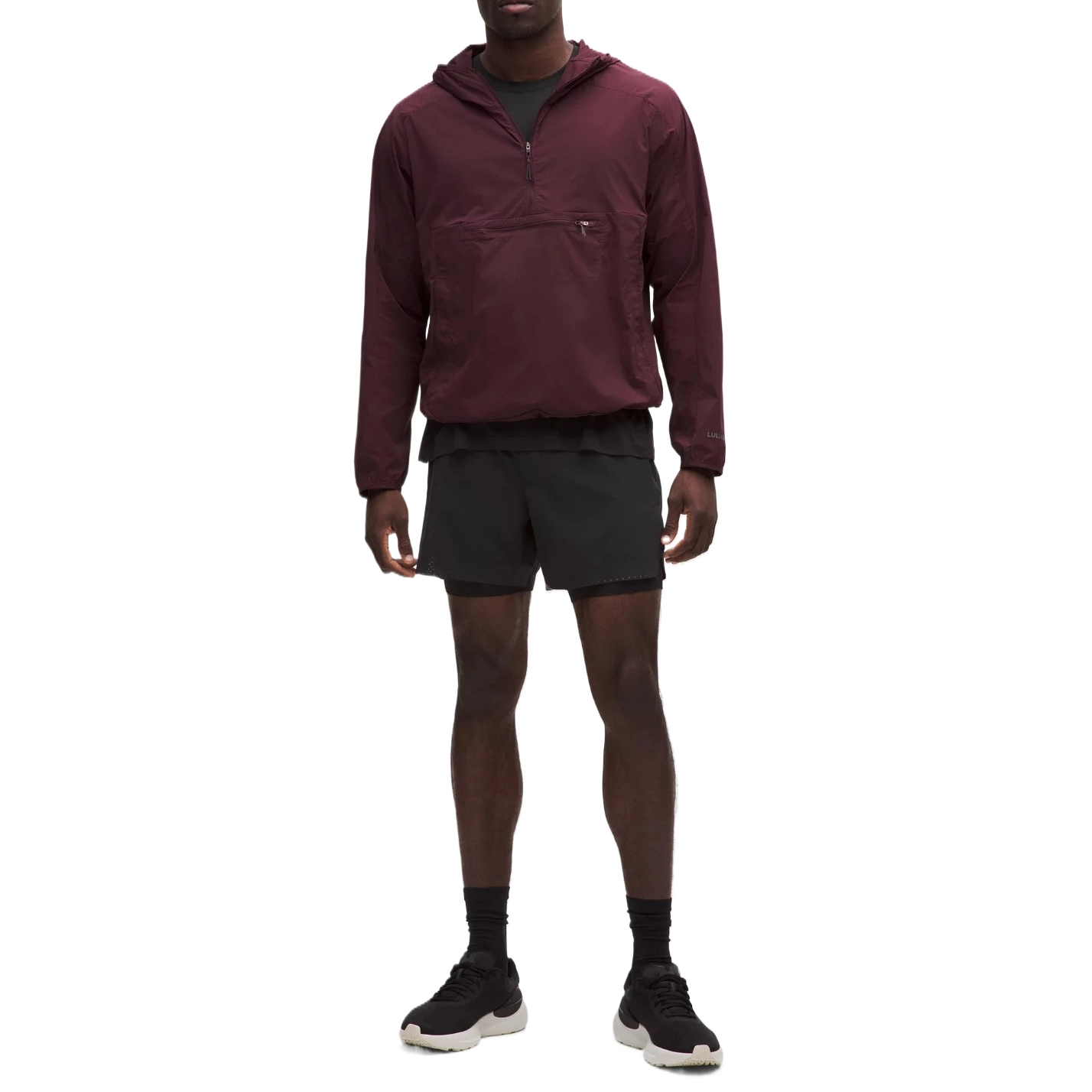 lululemon Fast and Free Lined Running Short5" Black)