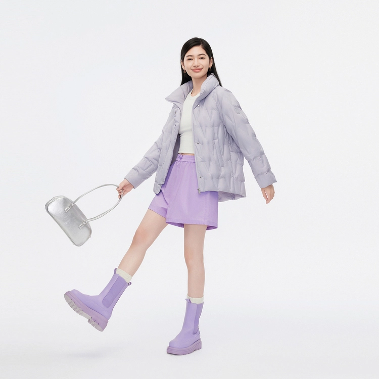 波司登 轻暖系列 短款纯色长袖羽绒服 女款