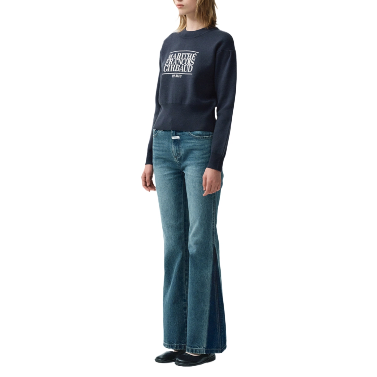 MARITHE FRANCOIS GIRBAUD SS25 W CLASSIC LOGO CROP KNIT