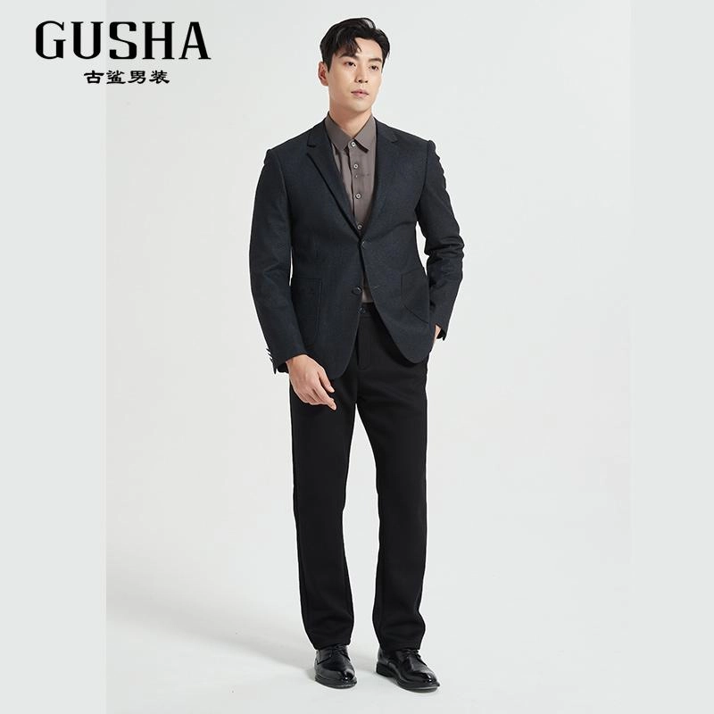 古鲨 高端西服商务通勤休闲斜纹夹棉外套西装 男款