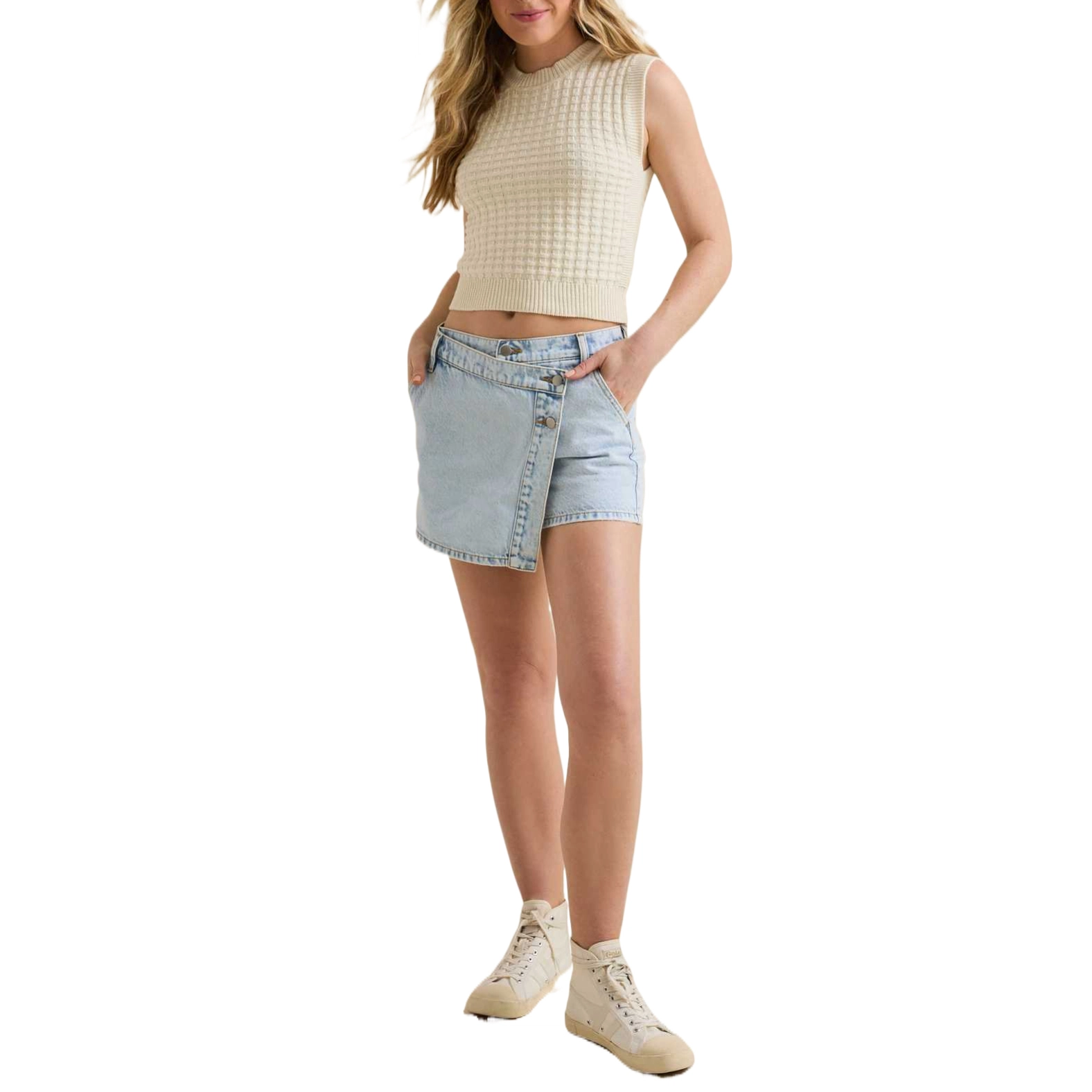 ALTAR'D STATE Denim Overlay Skort Abigail