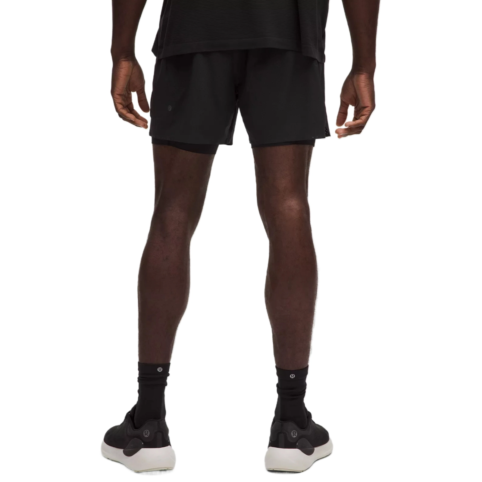 lululemon Fast and Free Lined Running Short5" Black)