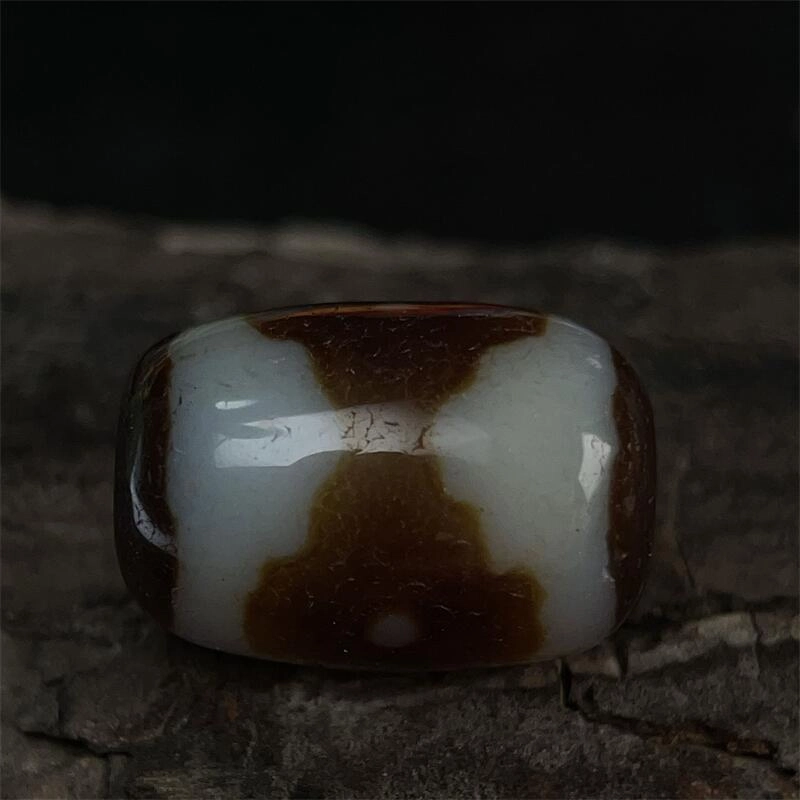 灵运宝 转运招财藏区坦诚三眼天珠老气牙黄老矿风化油润包浆老料器磨损到位 一物一图#好运 玛瑙 吊坠 男女同款情侣款