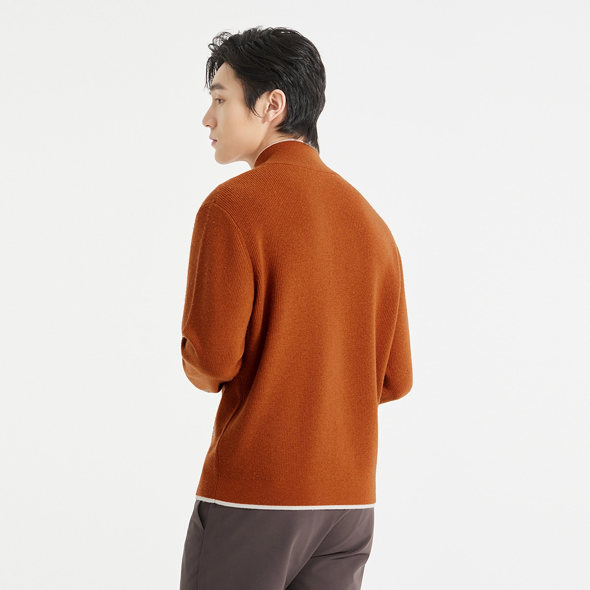 利郎 半高领时尚百搭开衫毛衫秋季有型毛衣 男款