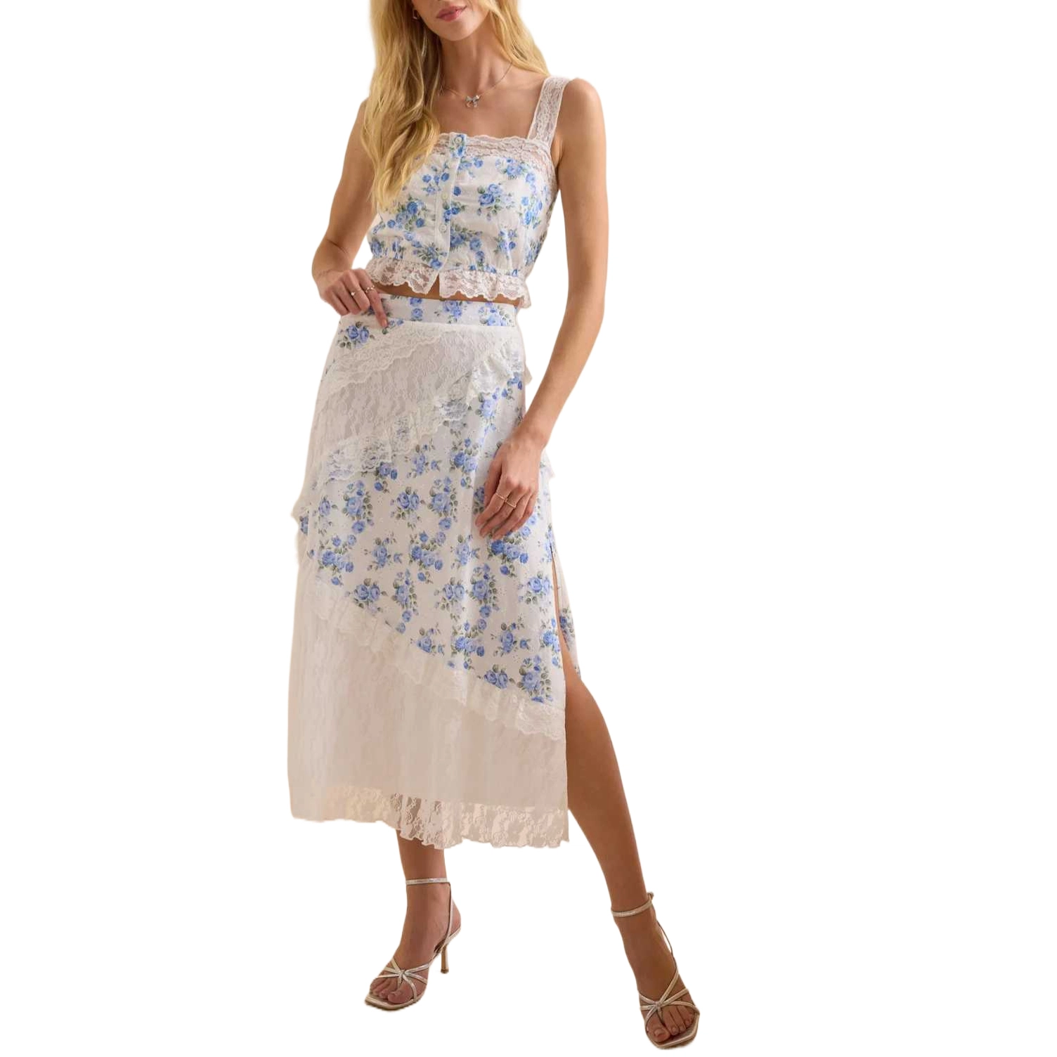 ALTAR'D STATE Lace Midi Skirt Kaicy