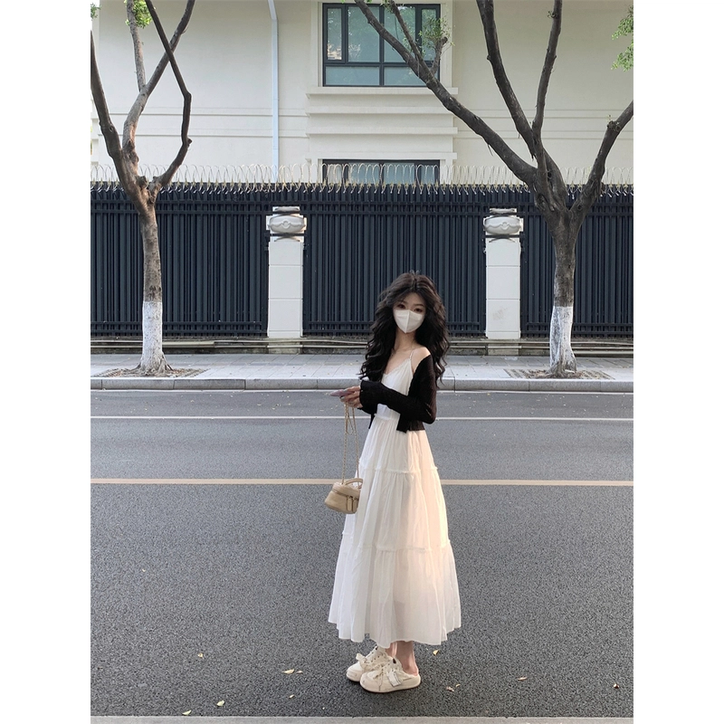 纤丝鸟 法式温柔搭配一整套小个子韩系茶系穿搭淑女气质裙装套装 女款