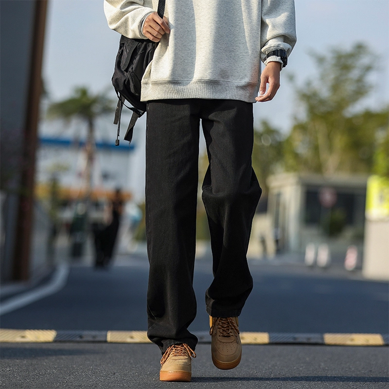 童先森 潮流高街直筒百搭休闲复古牛仔裤 男款