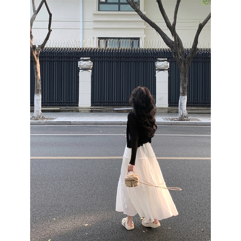 纤丝鸟 法式温柔搭配一整套小个子韩系茶系穿搭淑女气质裙装套装 女款