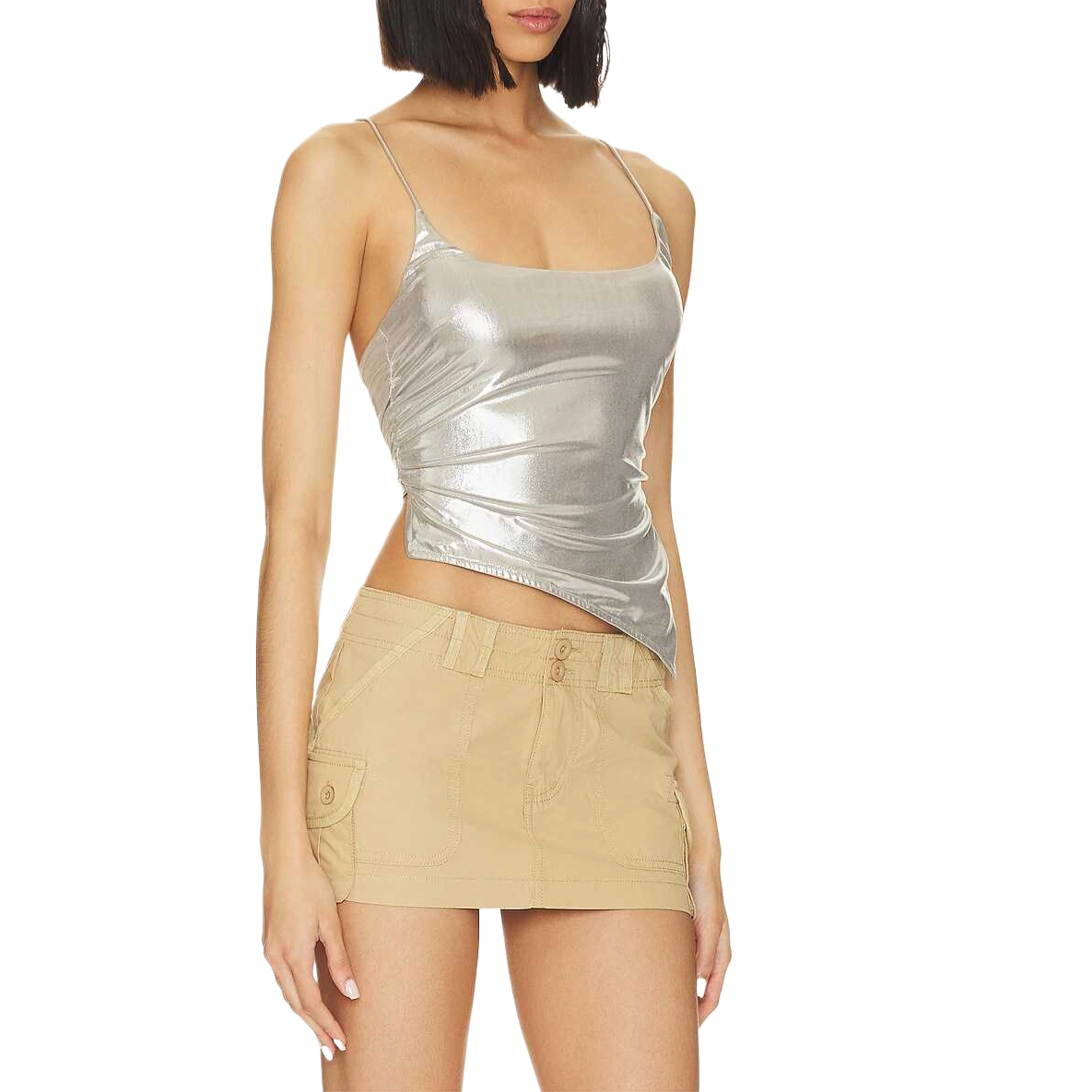 SUPERDOWN lexie metallic halter top
