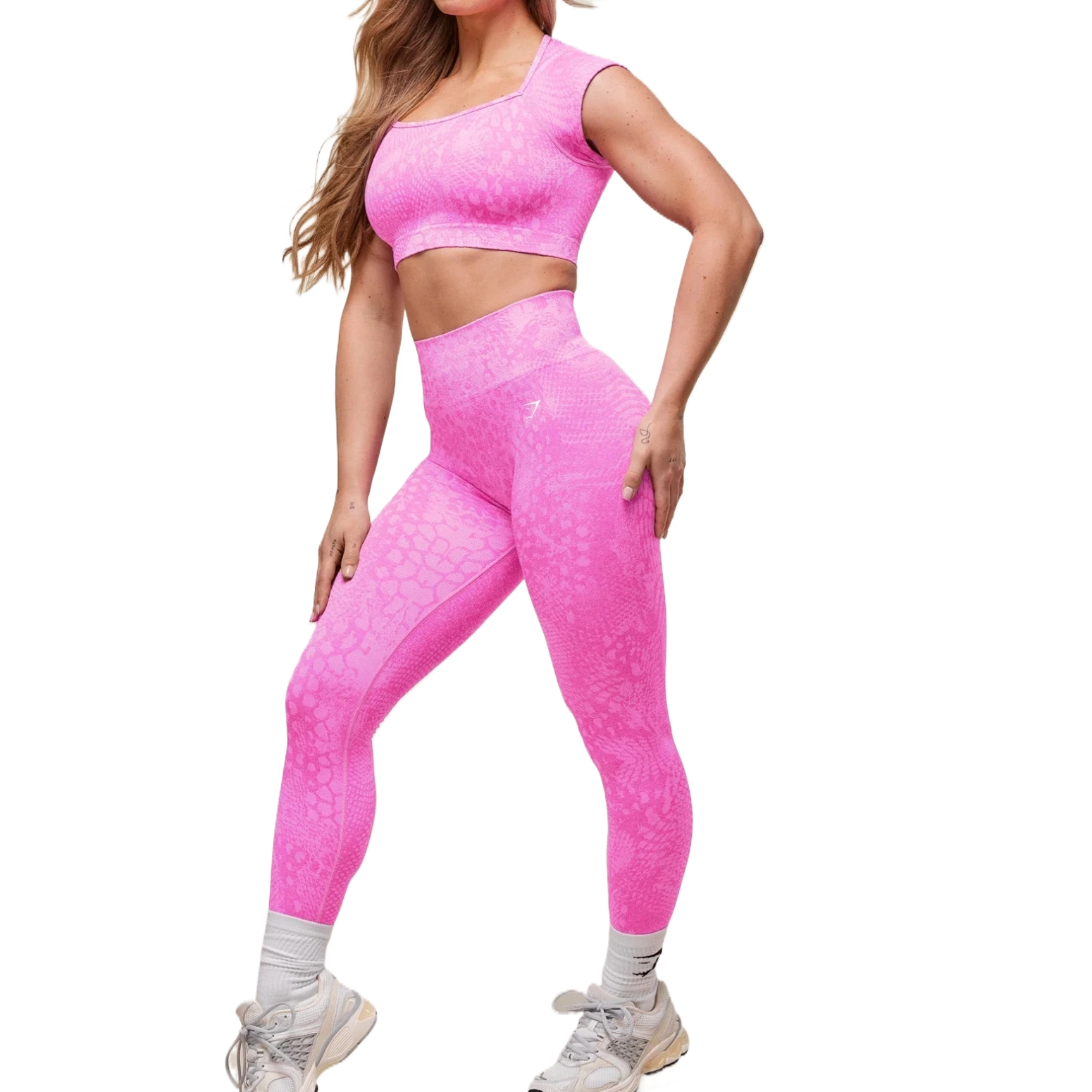 GYMSHARK Adapt X Whitney Animal Seamless Crop Top Adapt