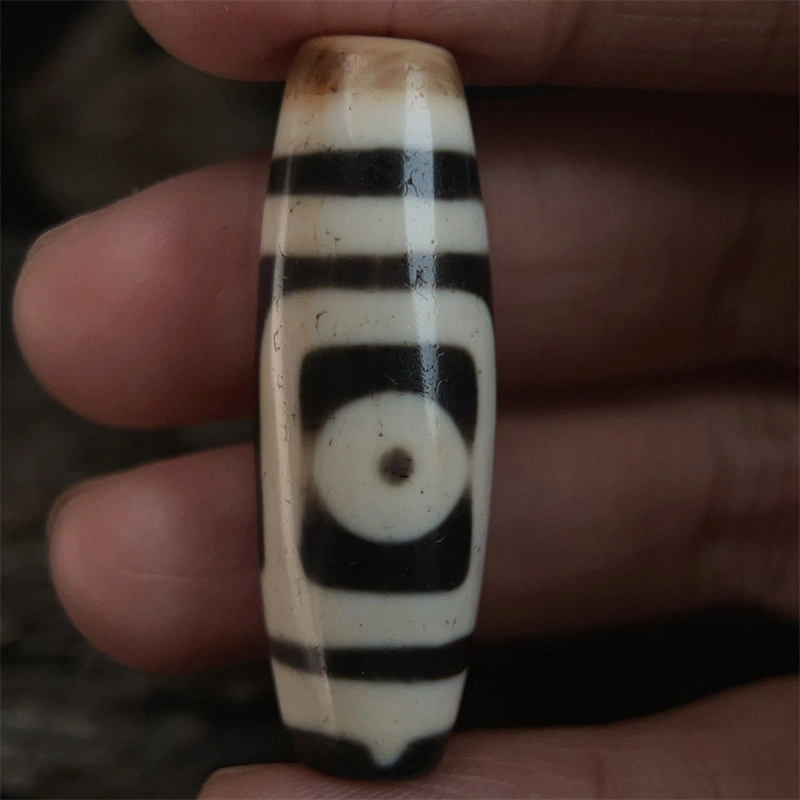灵运宝 #转运招财西藏藏区两眼天珠黑白分明老矿风化油润包浆老料器磨损到位一物一图#好运 玛瑙 吊坠 男女同款情侣款