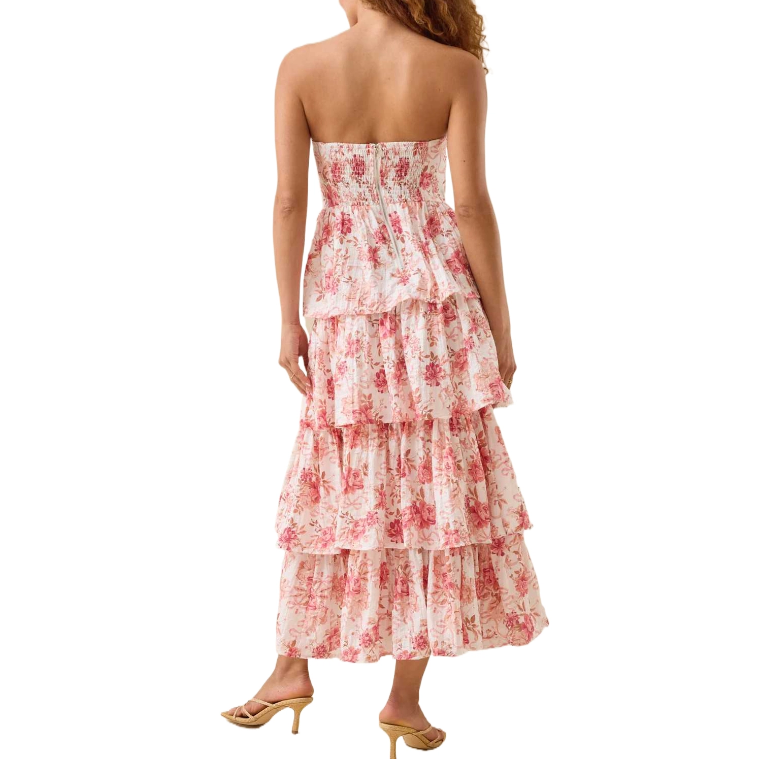 ALTAR'D STATE Rose Floral Tired Maxi Dress