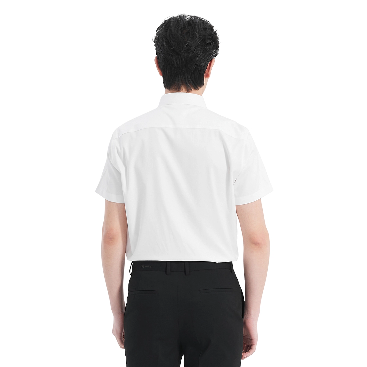 利郎 免烫易打理商务休闲抗菌纯色夏季短袖衬衫 男款 白