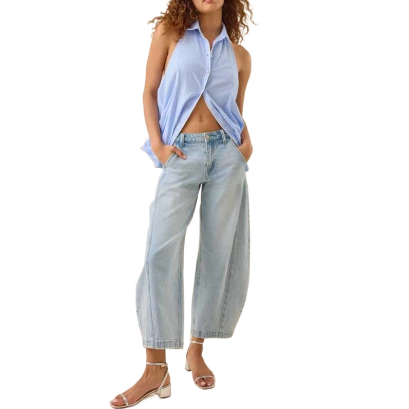 ALTAR'D STATE Finnegan Button Down Halter Top