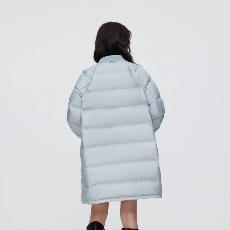 波司登 三合一貉子毛领连帽腰部抽绳长款派克羽绒服 女款