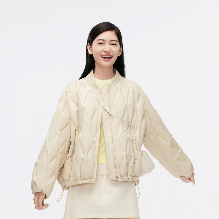 波司登 时尚多巴胺色彩棒球领纯色菱格修身羽绒服 女款