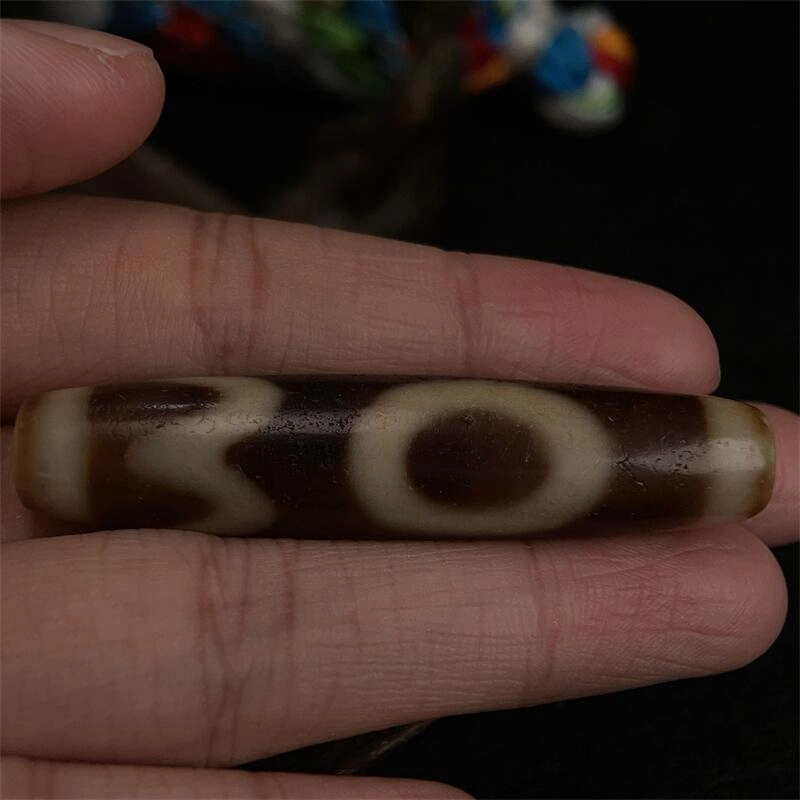 灵运宝 转运招财藏区天珠宝盖三眼黑白老矿风化油润包浆老料器磨损到位 一物一图#好运 玛瑙 吊坠 男女同款情侣款