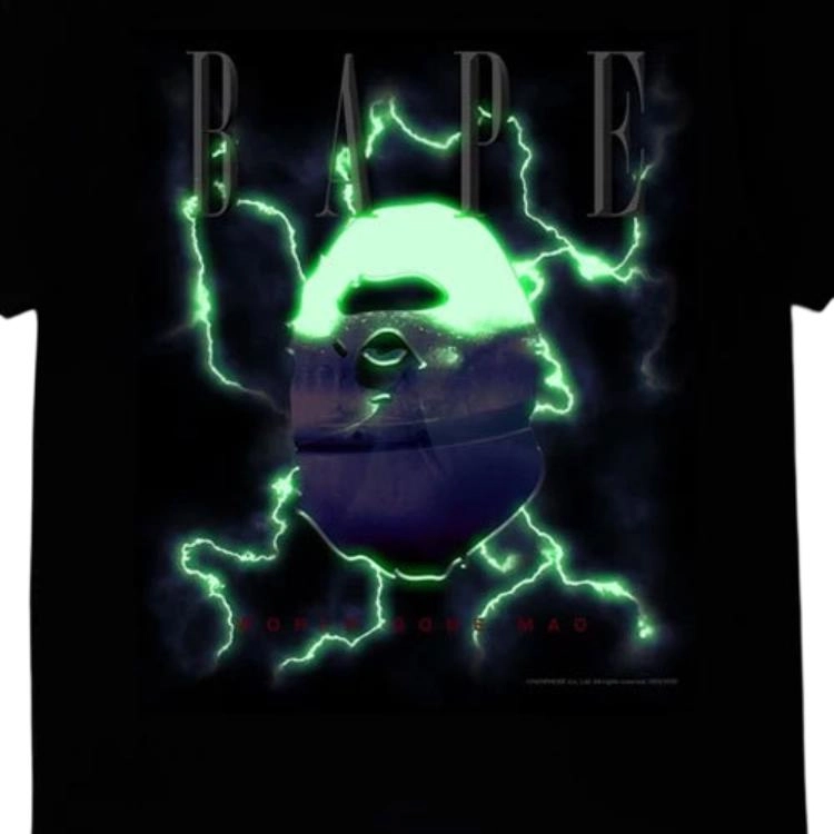 A BATHING APE BAPE LIGHTNING TEE T