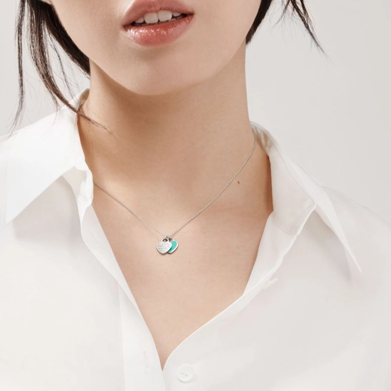 TIFFANY CO. Return to Tiffany Double Heart Tag 925