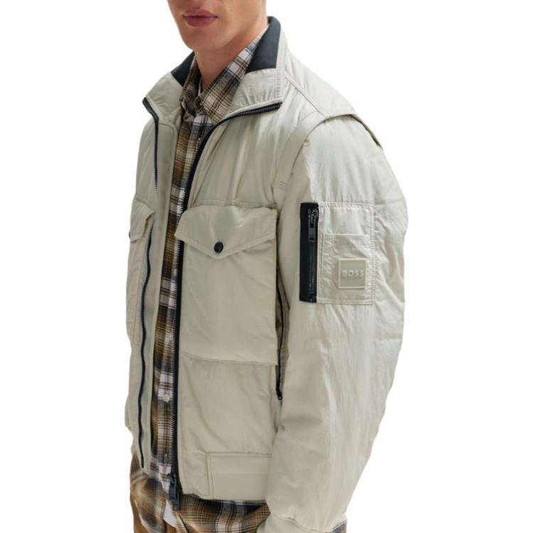 HUGO BOSS Water-Repellent Bomber Jacket With Detachable Sleeves