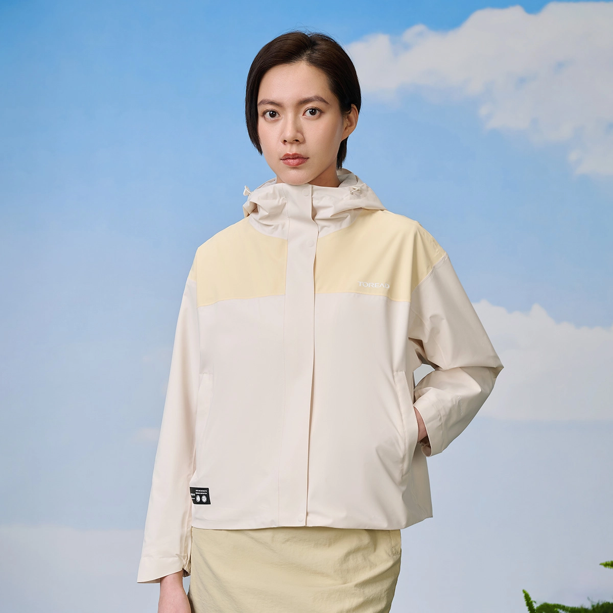 探路者 舒适纯色百搭连帽夹克外套 女款 浅幽绿
