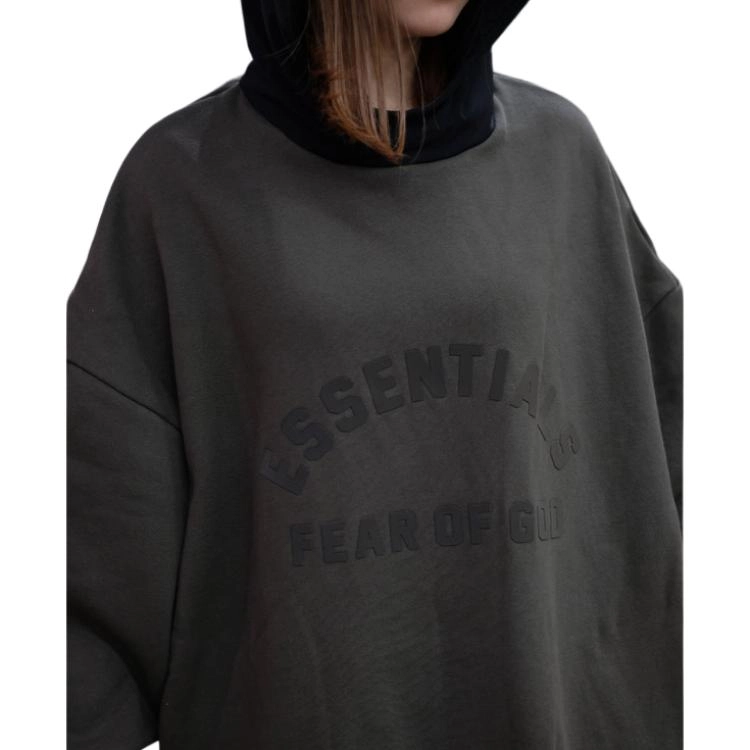 Fear of God Essentials SS24 Nylon Fleece Hoodie InkJet Blk