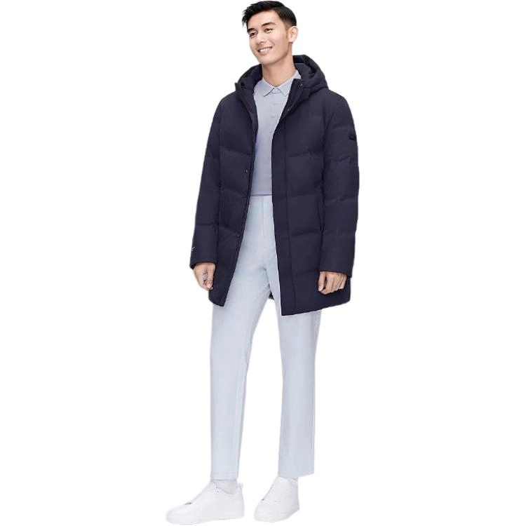 波司登 纯色拉链连帽经典商务羽绒服 男款