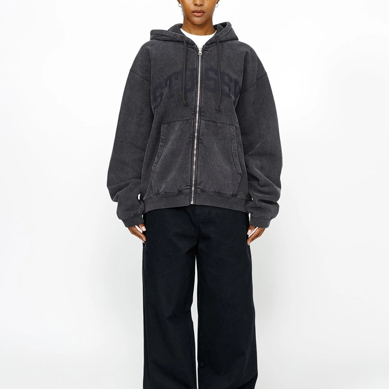 Stussy FW24 ZIP HOODIE FADED GRAPHIC logo