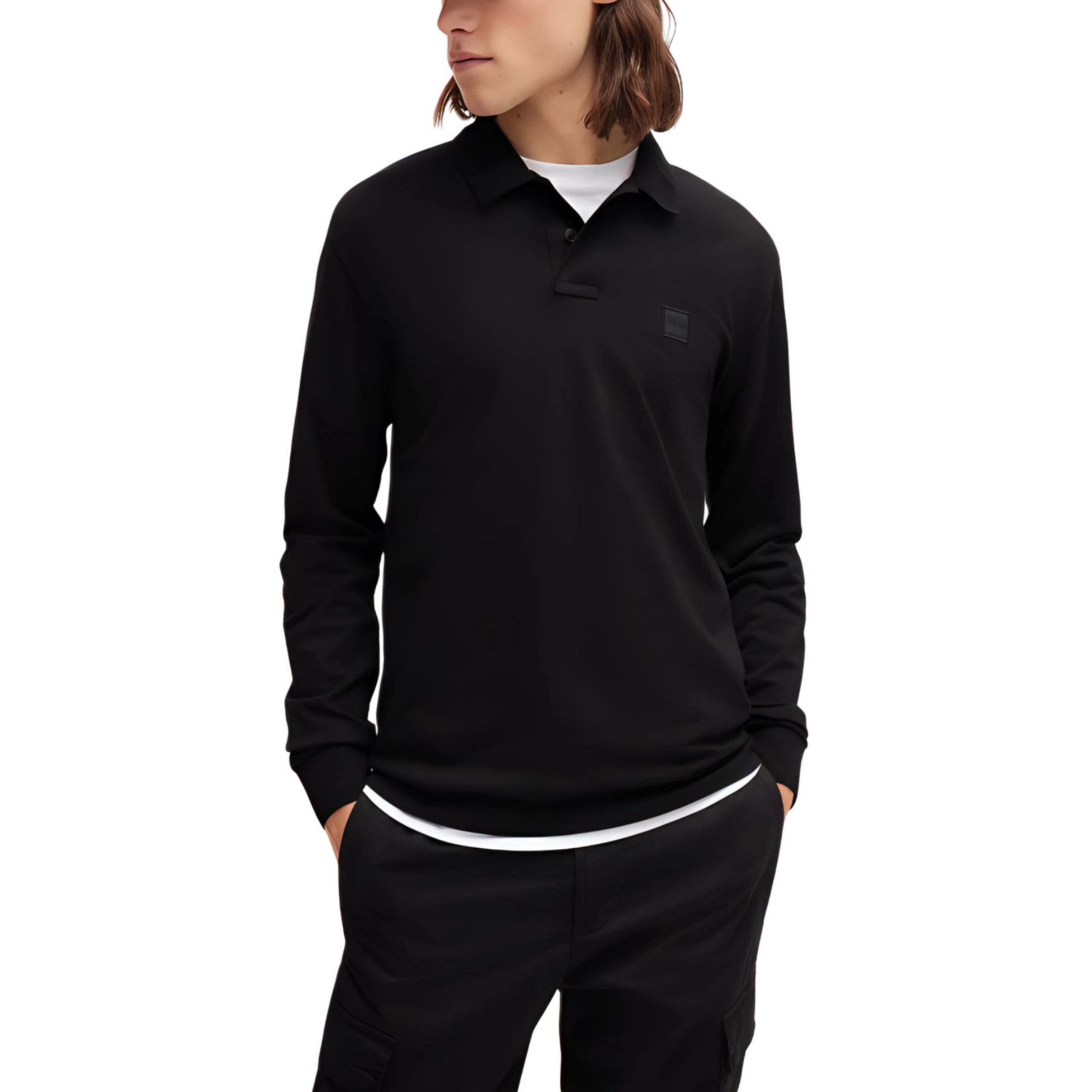 HUGO BOSS Stretch-Cotton Polo Shirt With Logo Psstch Polo